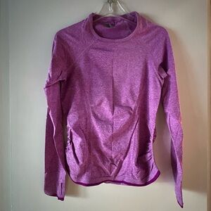 ATHLETA Large Purple Long Sleeve Soft Performance Knit Tee Top
